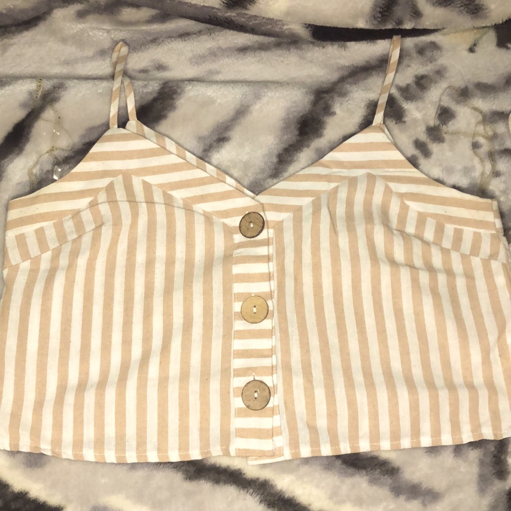 White & beige blouse/tank top